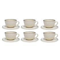 Jogo Xicaras de Chá Café Com Pires Kit 6pcs 200ml Cerâmica Oxford Unni Brisa Jogo Xicaras de Chá Café Com Pires Kit 6pcs 200ml Cerâmica Oxford Unni Brisa