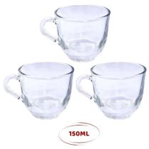 Jogo Xícaras Em Vidro 150ml Kit Canecas Para Chá Café Jogo Xícaras Em Vidro 150ml Kit Canecas Para Chá Café