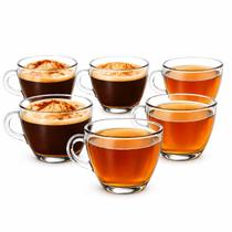 Jogo Xícaras Em Vidro 6 peças 220ml Caneca Café Chá Jogo Xícaras Em Vidro 6 peças 220ml Caneca Café Chá