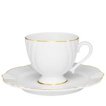 Jogo Xícaras para Chá 200ml 6un Soleil Vitoria Fio de Ouro Oxford