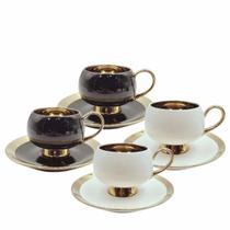 Jogo Xícaras para Chá Thari 4un 200ml Borda Dourada L'Hermitage
