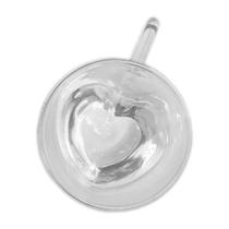 Jogo Xícaras Parede Dupla Borossilicato Coração 150ml