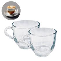 Jogo Xicaras S/ Pires 150ML Transparente Vidro Resistente 2 UN Jogo Xicaras S/ Pires 150ML Transparente Vidro Resistente 2 UN