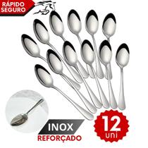 Jogo12 Colheres de Mesa 100% Inox Linha Super Premium Luxo Resistente Ideal para Restaurantes