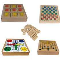Jogos 5 em1 Dama Jogo Velha Ludo Trilha Domino