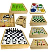 Jogos 7 Em 1 Dama Jogo da Velha Ludo Trilha Xadrez Domino Resta 1 Jogos 7 Em 1 Dama Jogo da Velha Ludo Trilha Xadrez Domino Resta 1