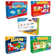 Jogos Alfabetização Educacional Alfabeto + Silabas + Soletras + Vogais + Ache e Encaixe - Coluna / Pais e Filhos