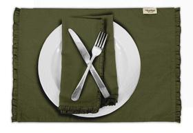 Jogos Americanos de Mesa Reversíveis em Cotton Flex com Babado para Jantar - Vargottam