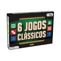 Jogos Clássicos 6 em 1 Dama, Xadrez, Ludo, Trilha, Forca e Dominó Pais e Filhos - 2759-1