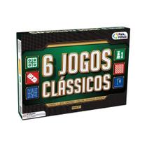 Jogos Clássicos 6 em 1 Dama, Xadrez, Ludo, Trilha, Forca e Dominó Pais e Filhos - 2759-1 Jogos Clássicos 6 em 1 Dama, Xadrez, Ludo, Trilha, Forca e Dominó Pais e Filhos - 2759-1