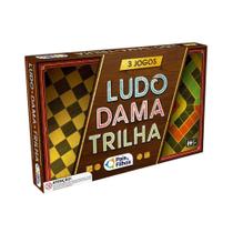 Jogos Clássicos de Tabuleiro Dama, Ludo e Trilha Pais e Filhos - 2801-1