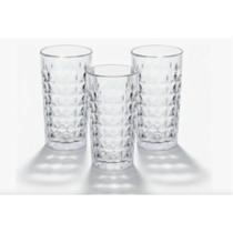 Jogos De 3 Copos Altos Vidro Mônaco Transparente 300ml Zein Transparente