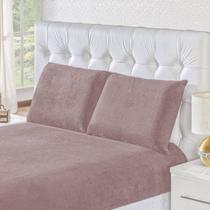 Jogos de Cama Queen com 3 Peças Plush Soft Luxo Rosê