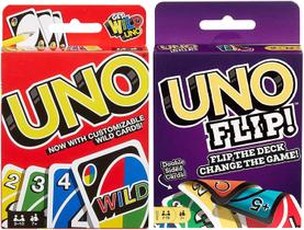 Jogos de Cartas Mattel Uno Original e Uno Flip, Pacote combo de 2