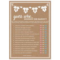 Jogos de chá de bebê Party Hearty Mommy or Daddy Guess Who 50 unidades