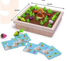 Jogos de tabuleiro brinquedos de madeira para crianças diversão fazenda puxando cenoura memória sorting jogo de tabuleiro