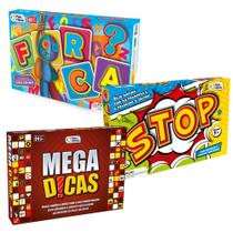 Jogos de Tabuleiro Forca + Stop com Cartelas Apagaveis + Dicas - Pais e Filhos Jogos de Tabuleiro Forca + Stop com Cartelas Apagaveis + Dicas - Pais e Filhos