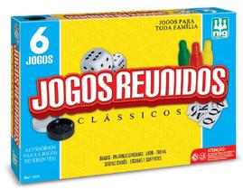Jogos De Tabuleiro Reunidos 6 em 1 - NIG Brinquedos Jogos De Tabuleiro Reunidos 6 em 1 - NIG Brinquedos