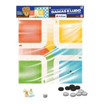 Jogos de Tabuleiro Tradicionais em Madeira - Damas e Ludo 40 peças Xalingo - 12754