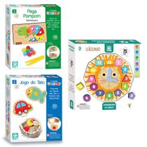 Jogos Educativos em Madeira Pega Pompom Montessori Aprendendo as Horas Jogo do Tato - Nig Jogos Educativos em Madeira Pega Pompom Montessori Aprendendo as Horas Jogo do Tato - Nig