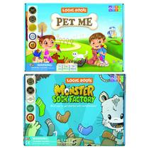 Jogos Logic Roots Multiplication and Division pacote com 2, Pet Me and Monster Sock Factory, jogos de tabuleiro matemáticos e brinquedos STEM para crianças de 5 a 9 anos, presente educacional para crianças, alunos que estudam em casa, da 1ª série ou mais Jogos Logic Roots Multiplication and Division pacote com 2, Pet Me and Monster Sock Factory, jogos de tabuleiro matemáticos e brinquedos STEM para crianças de 5 a 9 anos, presente educacional para crianças, alunos que estudam em casa, da 1ª série ou mais