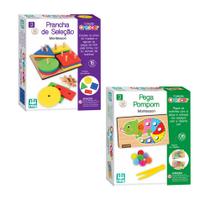 Jogos Para Coordenação Motora Pega Pompom + Prancha Seleção Jogos Para Coordenação Motora Pega Pompom + Prancha Seleção