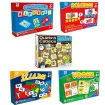 Jogos Pedagogicos Soletrar + Vogais + Alfabeto + Silabas + Quebra Cabeça O Alfabeto - Pais e Filhos