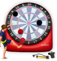 Jogos SWOOC - Dardos infláveis gigantes (mais de 15 maneiras de jogar) - Jogo de dardos Jumbo Soccer com bomba de ar - Big Carnival Games - Giant Outdoor Games - Jogo de dardos de grandes dimensões para jardim e gramado para crianças e adultos