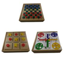 Jogos Tabuleiro 3 Em 1 Damas Ludo Jogo Da Velha - Zaramela Brinquedos