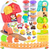 Jogue Farm Animals Dough Playset com celeiro e ferramentas Jogue Farm Animals Dough Playset com celeiro e ferramentas