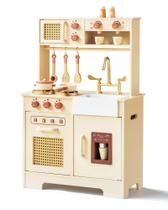 Jogue Kitchen Leeshyah Wooden com características realistas para crianças a partir de 3 anos