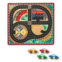 Jogue Rug Melissa & Doug Round The Speedway Race Track com 4 carros