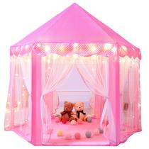 Jogue Tent Sumbababy Princess Castle para meninas com luzes de fada Jogue Tent Sumbababy Princess Castle para meninas com luzes de fada