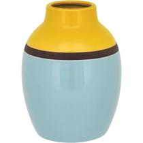 JOHNNY VASO 21x15x15cm CERÂMICA AZUL