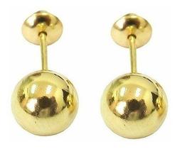 Joia Brincos Bola 5 Mm Ouro Amarelo 18k Com Certificado Joia Brincos Bola 5 Mm Ouro Amarelo 18k Com Certificado