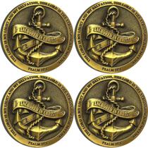 Joias Challenge Coin Struggle Anchored in Christ (pacote com 4)