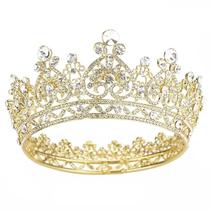Joias COCIDE Gold Crystal Queen Tiara Tiara de 13 cm