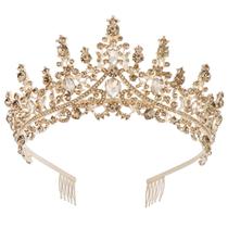 Jóias COCIDE Gold Crystal Strass Tiara 16cm