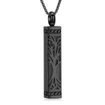 Joias de cremação Imrsanl Tree of Life Urn, colar preto
