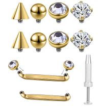 Jóias para piercing de superfície AccGin G23 Pure Titanium 14G