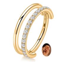 Jóias para piercing FUNLMO Double Hoop Nose Ring 316L Steel 16G Jóias para piercing FUNLMO Double Hoop Nose Ring 316L Steel 16G