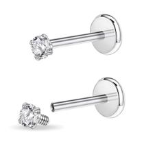 Joias para Piercing PunkTracker 16g/18g Aço Cirúrgico com Zircônia Joias para Piercing PunkTracker 16g/18g Aço Cirúrgico com Zircônia