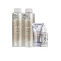 Joico Blonde Life Brightening Shampoo 1L Condicionador 1L Mascara 150ml Oil 100ml Joico Blonde Life Brightening Shampoo 1L Condicionador 1L Mascara 150ml Oil 100ml