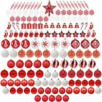 Joiedomi 157 Pcs Enfeites de Natal com um Star Tree Topper, enfeites de Natal à prova de quebra para feriados, decoração de festa, enfeites de árvore, eventos e Natal ()