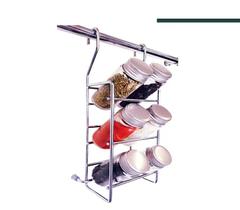 Jomer - Porta Temperos Inox 6 vidro Cromado 3031 Jomer - Porta Temperos Inox 6 vidro Cromado 3031