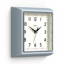 JONES CLOCKS Relógio de Parede Quadrado 25 cm Retro Azul Pálido