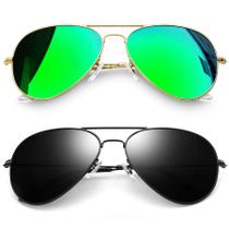 Joopin Gafas de Sol Aviador Polarizadas Sobredimensionadas Paquete de 2 Negras