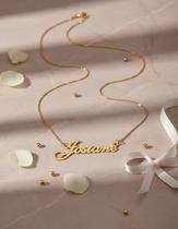JOSIANE COLAR DE NOME FOLHEADO A OURO 18k