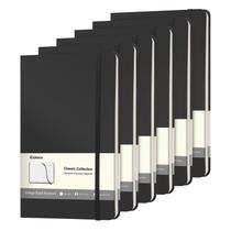 Journal Notebooks Comix, pacote com 6, 240 páginas, capa dura, A5, preta