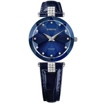 Jowissa J5.622.M Faceta Feminina Strass Correia de Couro Azul Wat